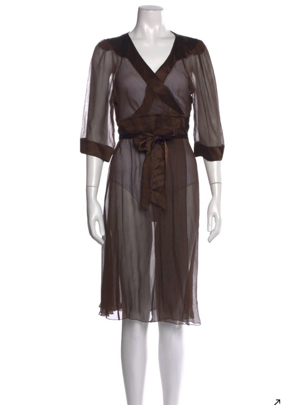 Sheer Silk Wrap Dress